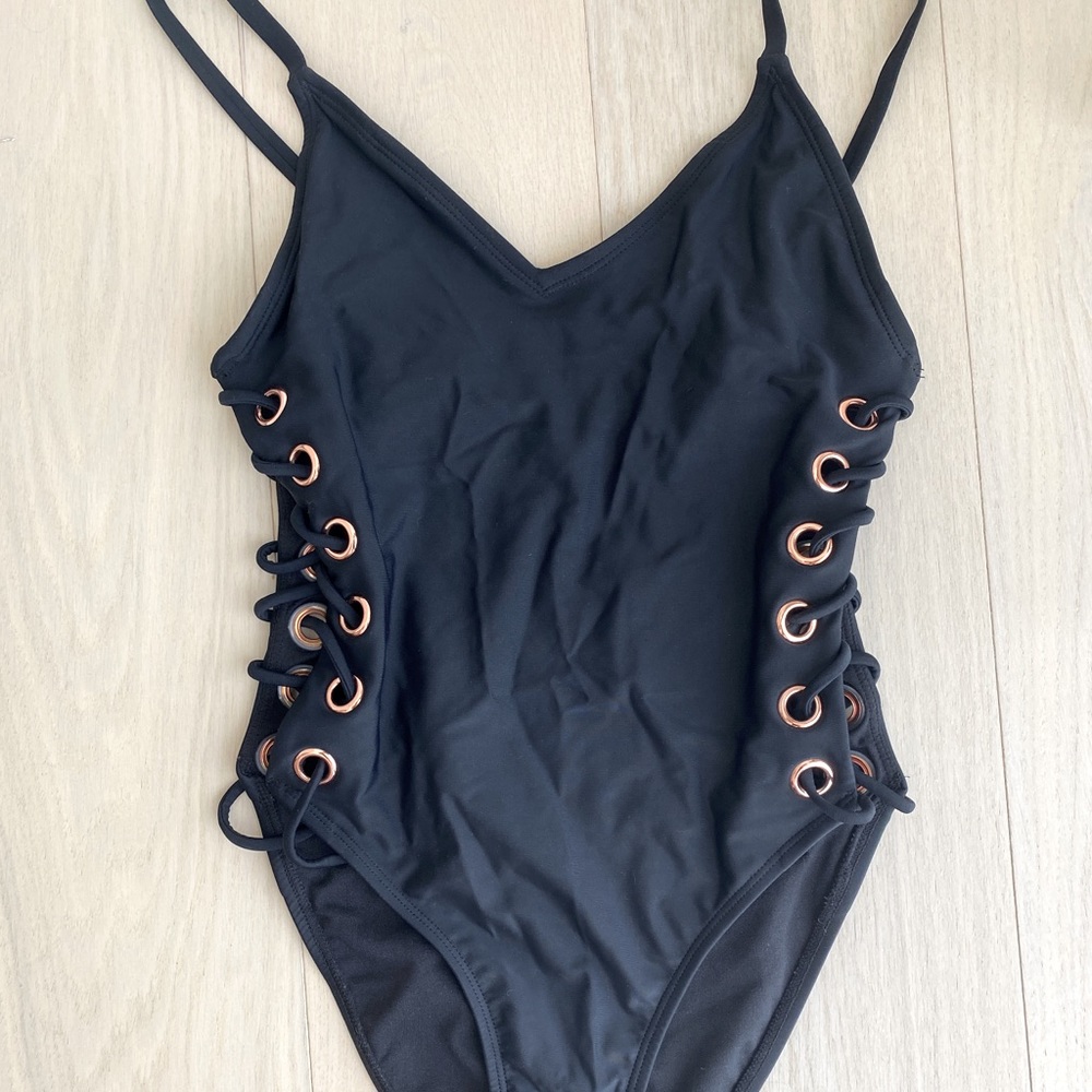 Target Xhilaration Black LaceUp One Piece - Size S